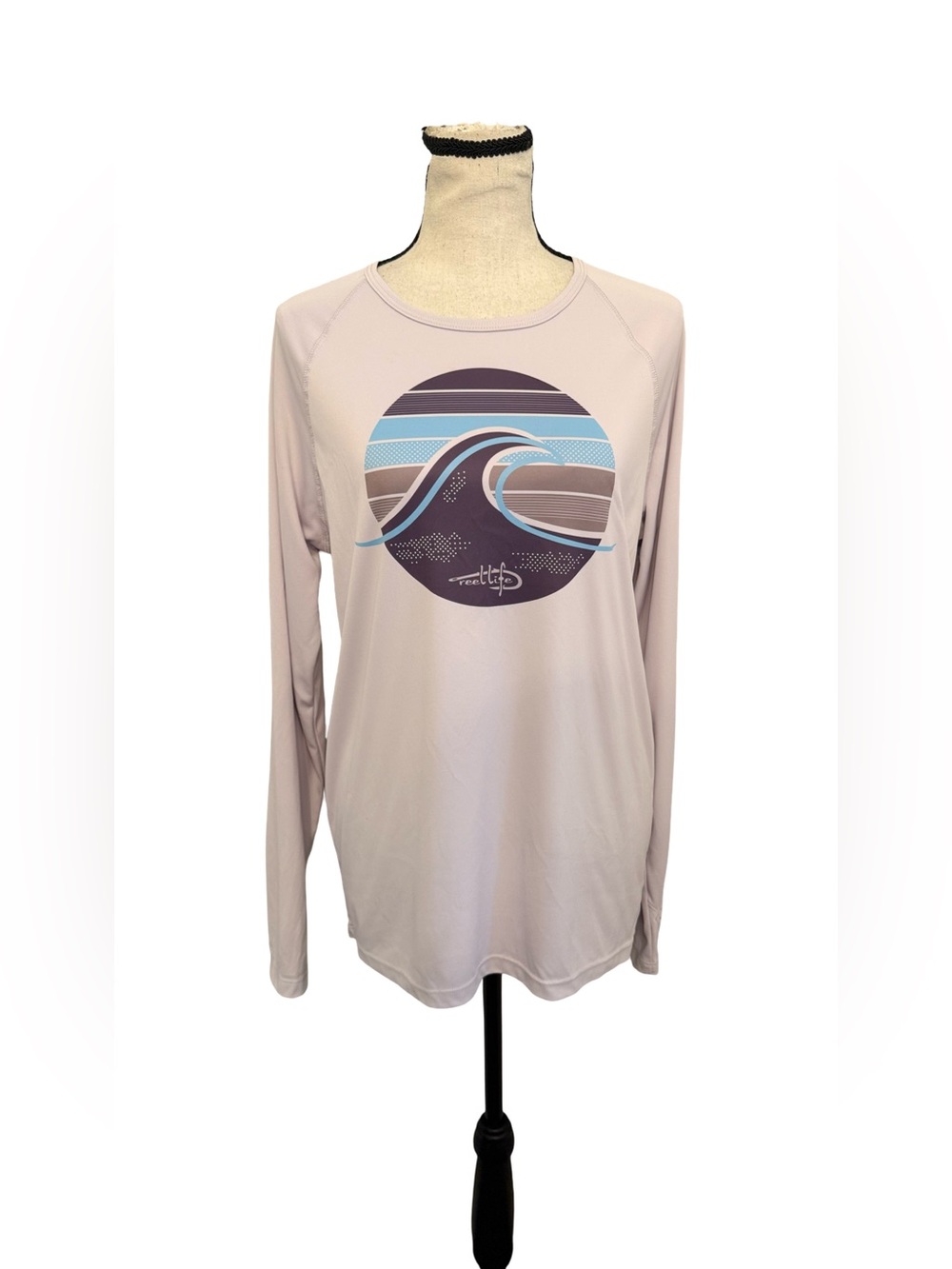 Reel Life L/G Long Sleeve UPF Rash Guard Wave Graphic Swim Top